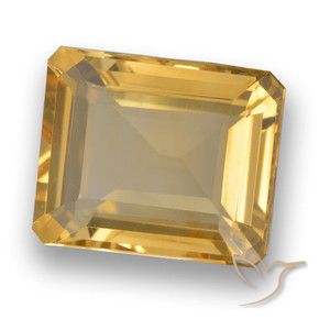 Citrine Orange doré profond naturelle Octogone / coupe Émeraude, 3.92 ct, VVS-VS