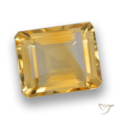 Citrine Orange doré profond naturelle Octogone / coupe Émeraude, 4.12 ct, VVS-VS