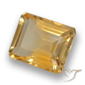 Citrine Orange doré profond naturelle Octogone / coupe Émeraude, 4.12 ct, VVS-VS
