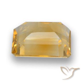 Citrine Orange doré profond naturelle Octogone / coupe Émeraude, 4.12 ct, VVS-VS