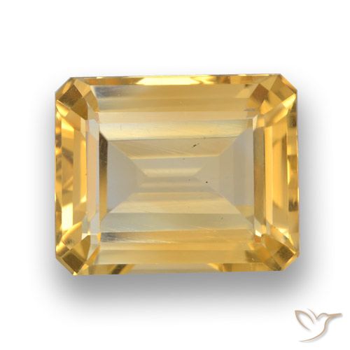 Citrine doré naturelle taille émeraude, 4,15 ct, VVS