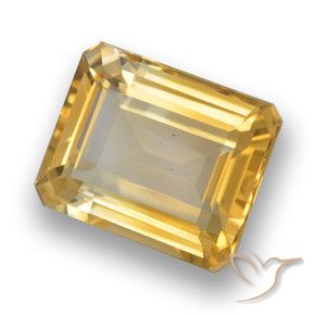 Citrine doré naturelle taille émeraude, 4,15 ct, VVS