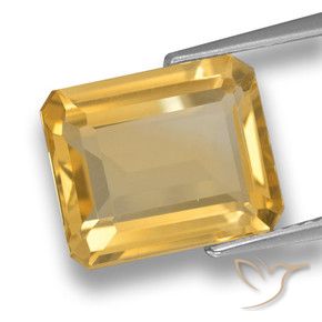 Citrine Or moyen naturelle Octogone / coupe Émeraude, 4.96 ct, VVS-VS