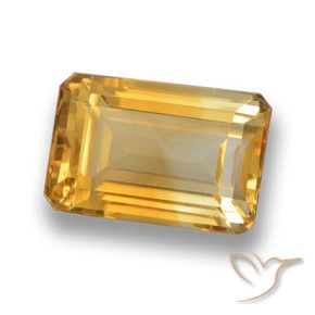 Citrine Orange-or naturelle Octogone / coupe Émeraude, 5.53 ct, VVS