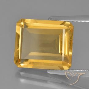 Citrine Orange Doré naturelle Octogone / coupe Émeraude, 5.28 ct, VS