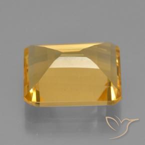Citrine Orange Doré naturelle Octogone / coupe Émeraude, 5.28 ct, VS