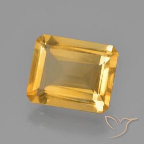 Citrine Orange doré profond naturelle Octogone / coupe Émeraude, 3.92 ct, VS