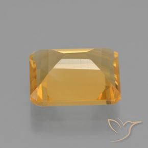Citrine Orange doré profond naturelle Octogone / coupe Émeraude, 3.92 ct, VS