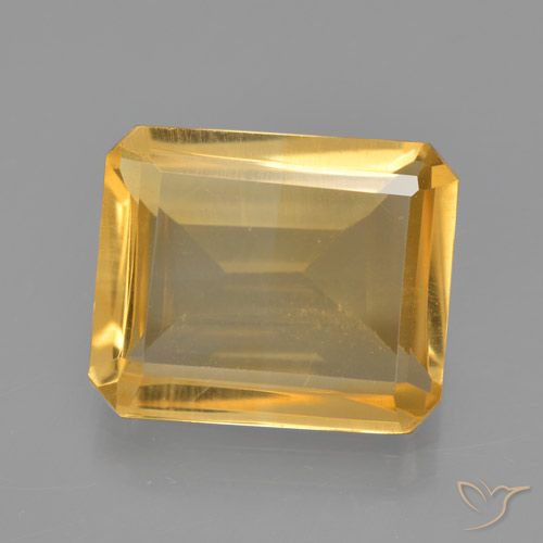 4.75ct Naturel Orange doré profond Citrine, Taille émeraude, VS