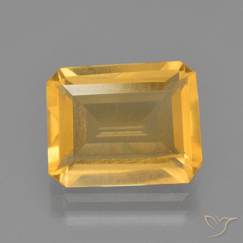 3.51ct Naturel Orange doré profond Citrine, Taille émeraude, VS