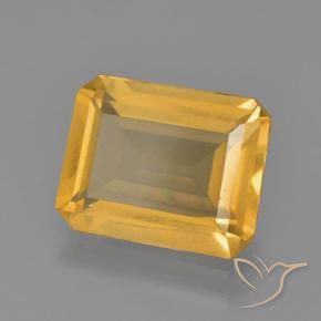 Citrine Orange doré profond naturelle Octogone / coupe Émeraude, 3.51 ct, VS