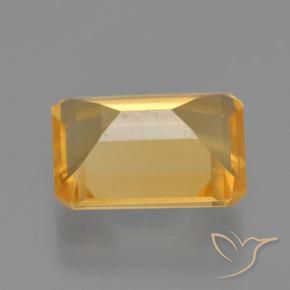 Citrine Orange doré profond naturelle Octogone / coupe Émeraude, 3.51 ct, VS