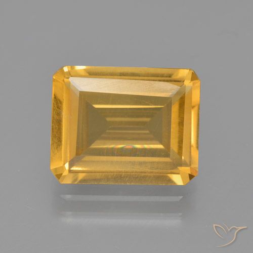 Citrine Orange doré profond naturelle Octogone / coupe Émeraude, 3.59 ct, VS