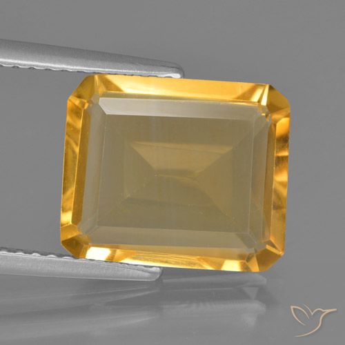 Citrine Doré moyen naturelle Octogone / coupe Émeraude, 4.57 ct, VVS-VS