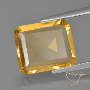 Citrine Doré moyen naturelle Octogone / coupe Émeraude, 4.57 ct, VVS-VS