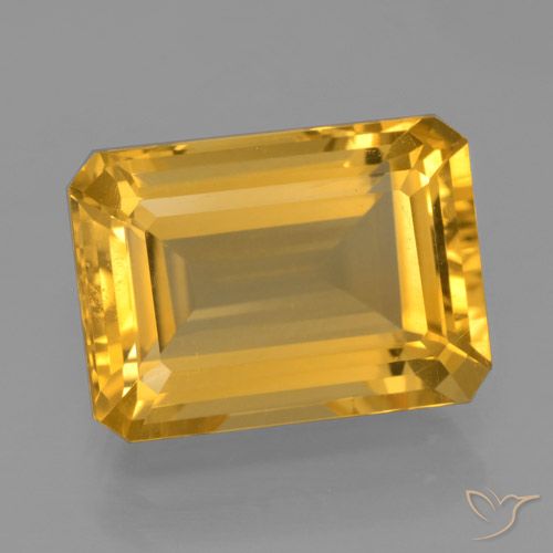 7.44ct Naturel Doré foncé Citrine, Taille émeraude, VVS-VS