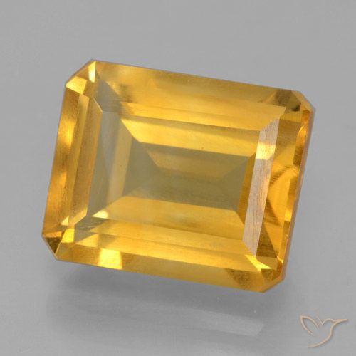 Citrine Doré foncé naturelle Octogone / coupe Émeraude, 4.54 ct, VS