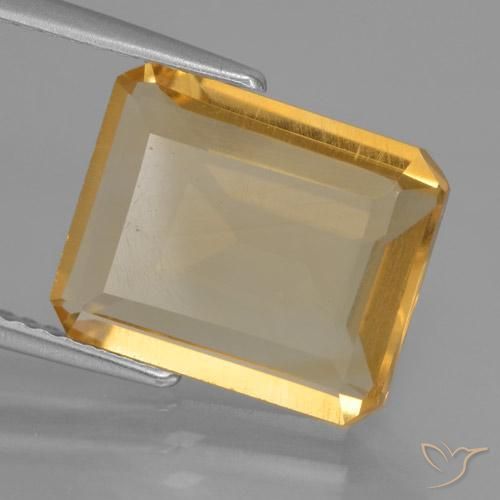 Citrine Orange-or moyen-léger naturelle Octogone / coupe Émeraude, 4.23 ct, VS