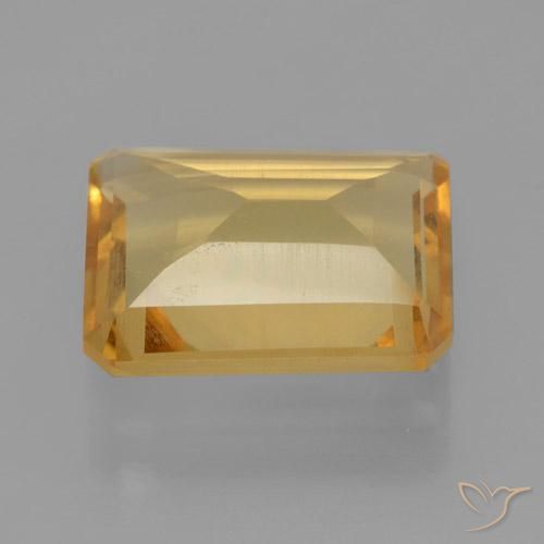 Citrine Orange-or moyen-léger naturelle Octogone / coupe Émeraude, 4.23 ct, VS