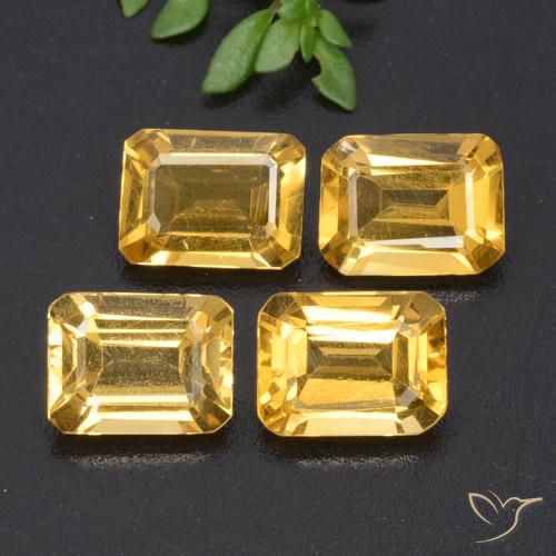 5.33ctw Naturel Doré Citrine, Taille émeraude, VVS-VS
