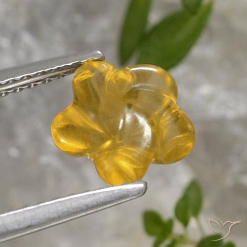 Citrine Orange Doré naturelle Taille Fleur, 1.45 ct, Transparent