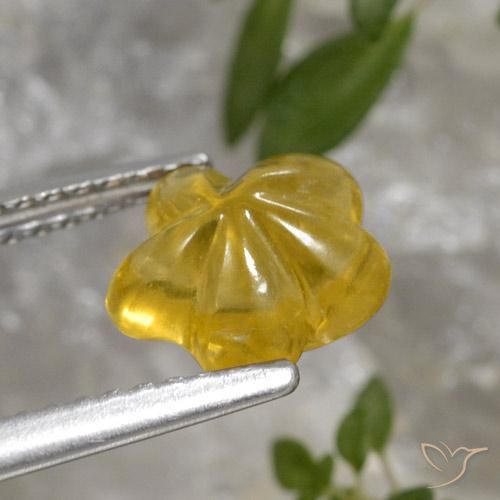 Citrine Orange Doré naturelle Taille Fleur, 1.45 ct, Transparent
