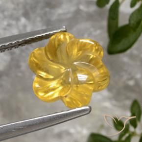 Citrine Or moyen naturelle Taille Fleur, 3.23 ct, Transparent