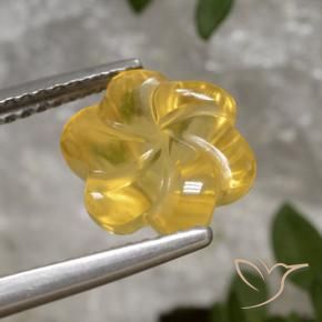 Citrine Doré naturelle Taille Fleur, 3.29 ct, Transparent