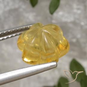 Citrine Doré naturelle Taille Fleur, 3.29 ct, Transparent