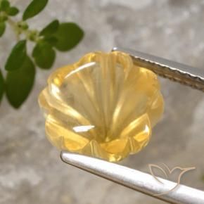 Citrine Or moyen naturelle Taille Fleur, 3.39 ct, Transparent