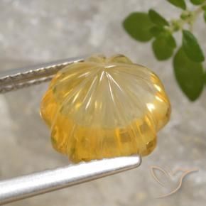 Citrine Or moyen naturelle Taille Fleur, 3.39 ct, Transparent