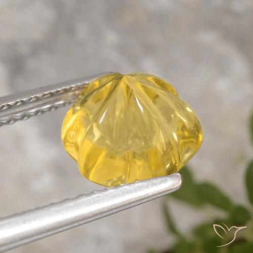 Citrine Jaune Toscane naturelle Taille Fleur, 2.20 ct, Transparent