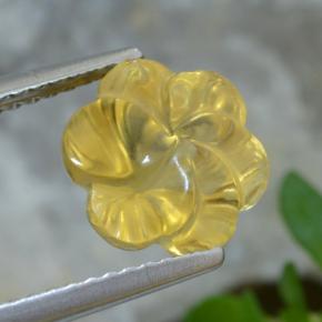 Citrine jaune naturelle taille fleur, 3,01 ct, transparent