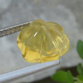 Citrine jaune naturelle taille fleur, 3,01 ct, transparent
