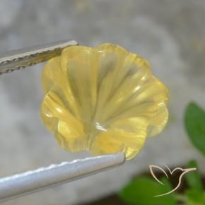 Citrine Jaune clair naturelle Taille Fleur, 3.07 ct, Transparent
