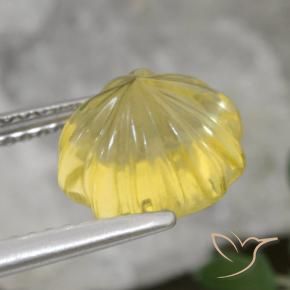 Citrine Jaune clair naturelle Taille Fleur, 3.07 ct, Transparent