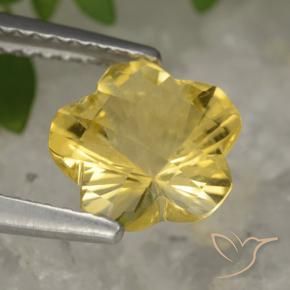 Citrine Jaune moyen naturelle Taille Fleur, 1.63 ct, Transparent