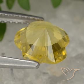 Citrine Jaune moyen naturelle Taille Fleur, 1.63 ct, Transparent