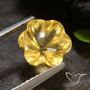 Citrine Doré vif naturelle Taille Fleur, 1.96 ct, Transparent