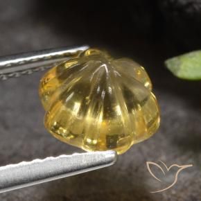 Citrine Doré vif naturelle Taille Fleur, 1.96 ct, Transparent