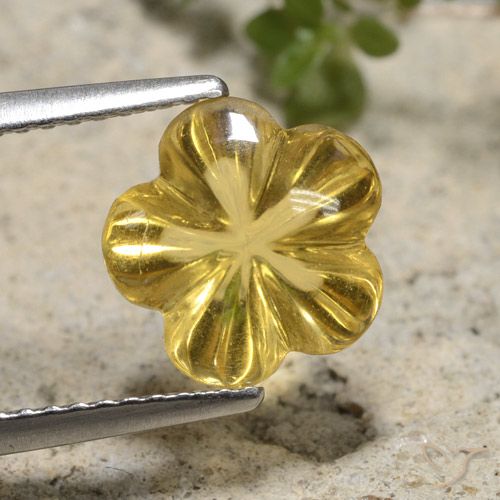 2.65ct Naturel Doré Citrine, Taille Fleur, Transparent
