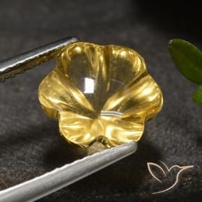 Citrine Jaune foncé naturelle Taille Fleur, 3.27 ct, Transparent