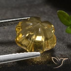 Citrine Jaune foncé naturelle Taille Fleur, 3.27 ct, Transparent