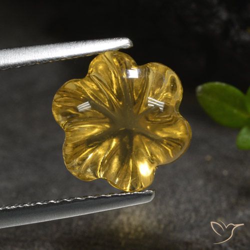 3.20ct Naturel Orange doré Citrine, Taille Fleur, Transparent