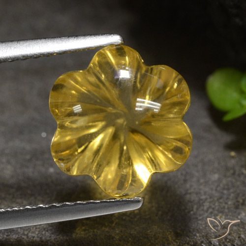 4.38ct Naturel Orange doré Citrine, Taille Fleur, Transparent