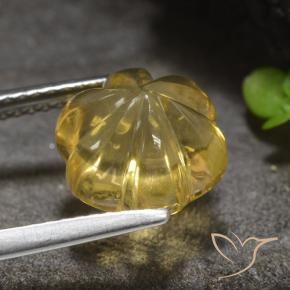 Citrine Orange doré naturelle Taille Fleur, 4.38 ct, Transparent