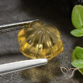 Citrine Doré moyen naturelle Taille Fleur, 1.66 ct, Transparent