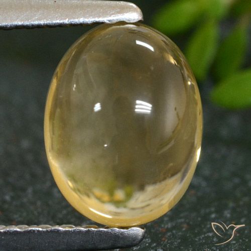 Citrine jaune naturelle coupe ovale, 1,66 ct, transparent