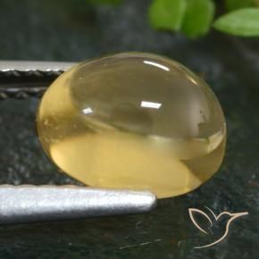 Citrine jaune naturelle coupe ovale, 1,66 ct, transparent
