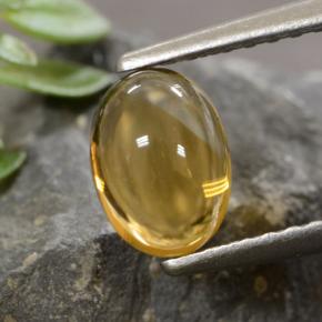 Citrine jaune naturelle coupe ovale, 0,95 ct, transparent